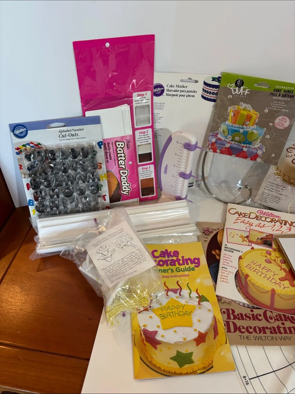 Wilton White & Gold Cake Toppers and Decorating Kit